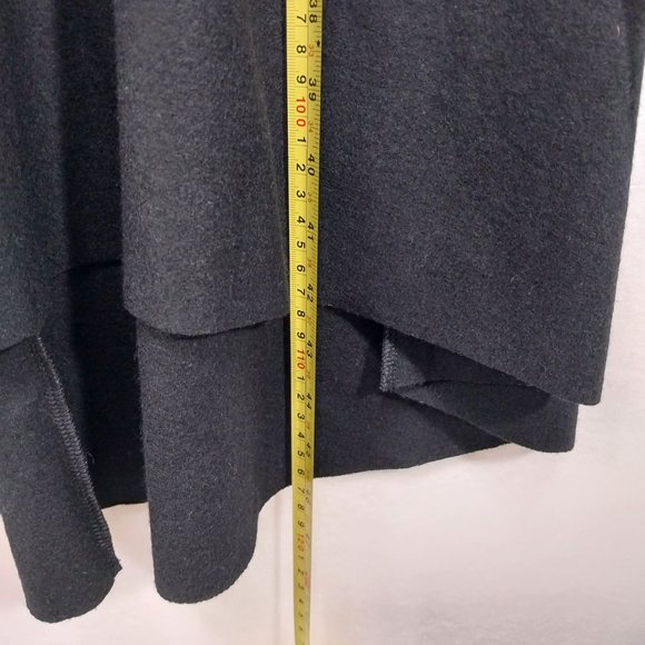 Banana Republic Black Dress Size 4 Small 100% Wool Sleeveless Fit Flare High Low - Picture 11 of 13